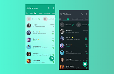 WhatsApp Home - Redesign chatapp figma inspiration prototype redesign ui uidesign ux webdesign whatsapp