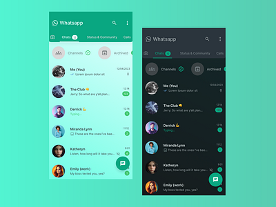 WhatsApp Home - Redesign chatapp figma inspiration prototype redesign ui uidesign ux webdesign whatsapp