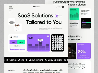 Mavona - SaaS Landing Page landing page landing page design saas saas landing page saas uiux saas web saas web ui saas website software web web design website website design