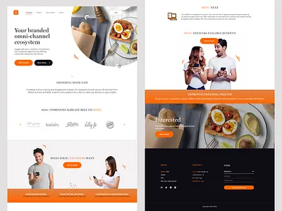 Landing page for Menu design graphic design illustration typography ui web
