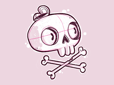 Another Skull Sketch apparel blake stevenson bones cartoon character design cute design eyes halloween illustration jetpacks and rollerskates logo retro skateboarding skeleton skull skull and crossbones ui