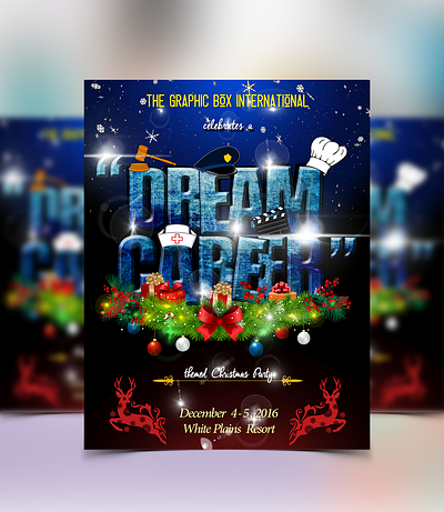 "Dream Career" Christmas Party Flyer branding christmas graphic design