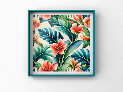 Tropical wall art design ilustration tropical vector wall art