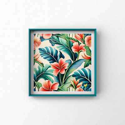 Tropical wall art design ilustration tropical vector wall art