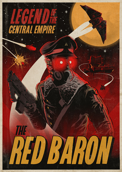 RED BARON poster design illustration poster print