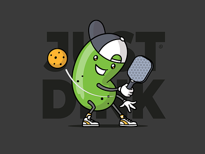 Pickleball cartoon funny illustration mascot pickle pickleball sports tshirt vector