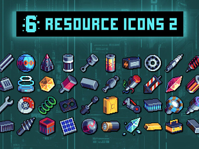 Resources for Cyberpunk Topic Pixel Art 32×32 Icon Pack 2d 32x32 asset assets cyberpunk game game assets gamedev icon icone icons indie indie game loot pixelart pixelated resource rpg set