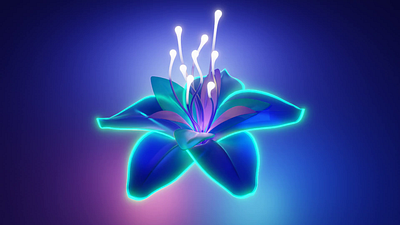 Glowing Flower Animation 3d blender