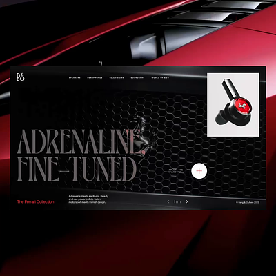 B&O Ferrari Collection airpods bangolufsen bo concept ferrari interaction music swiss design typography ui design visual design web design