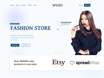 Fashion Store Landing Page UI Design fashion shop ui ux design fashion store ui design fashion store web design landing page design ui ui design ui ux uiux uiux design user interface design ux design webdesign website design