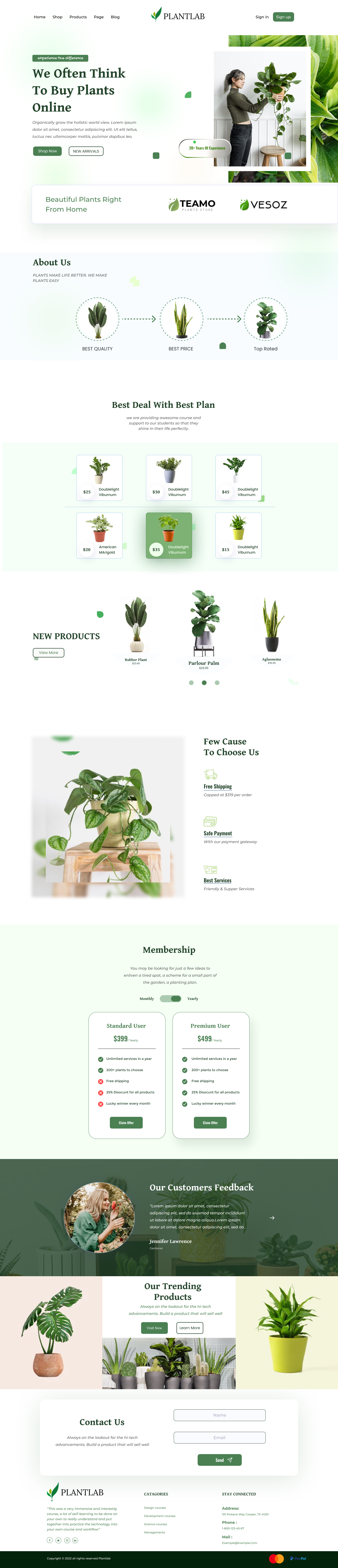 Plant Shop Landing Page UI Design landing page design plant shop ui design plant store landing page design plant store website design ui ui ux design website design