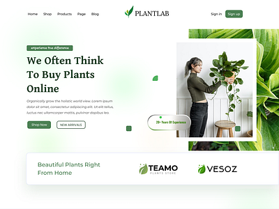 Plant Shop Landing Page UI Design landing page design plant shop ui design plant store landing page design plant store website design ui ui ux design website design