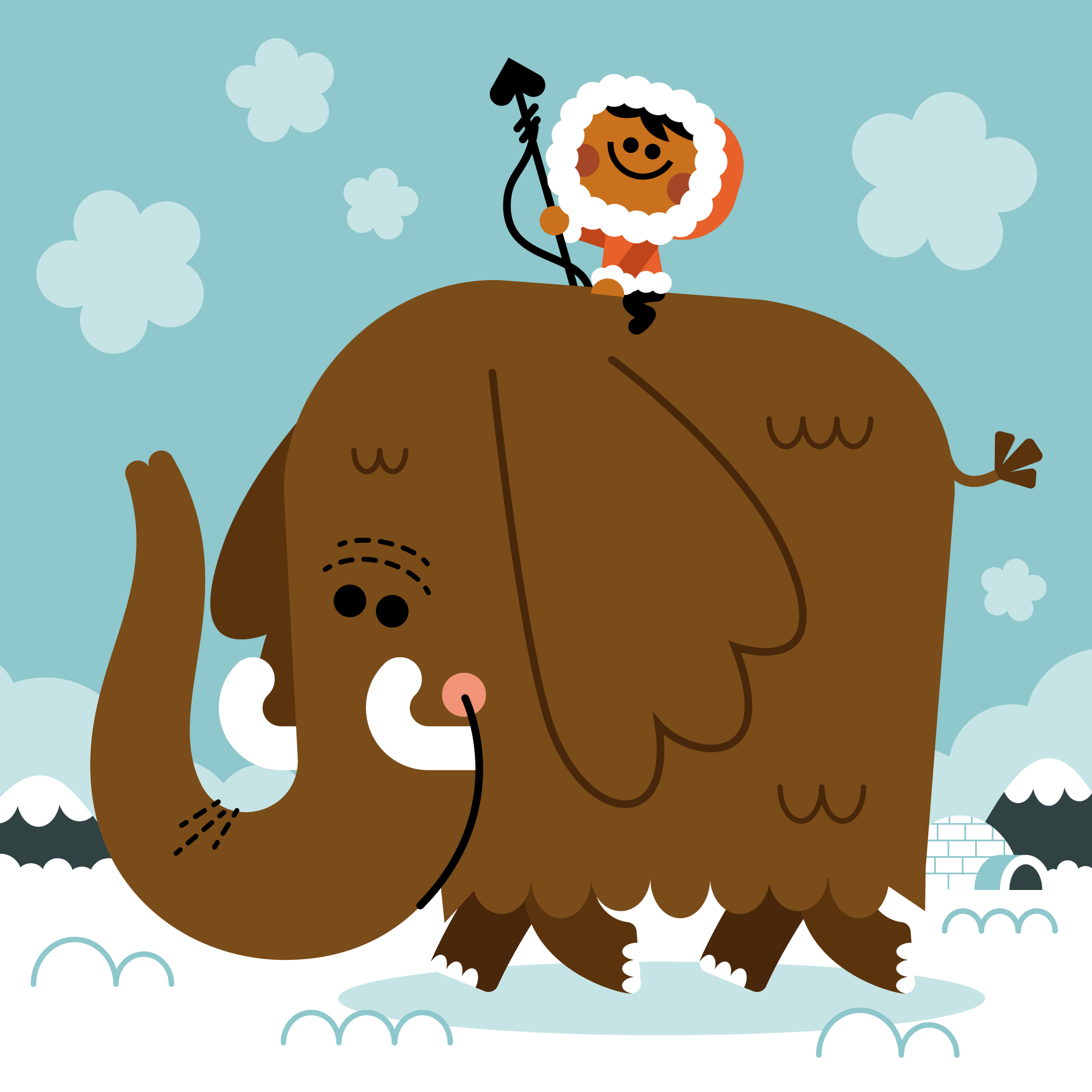 Afternoon stroll on a wooly mammoth!