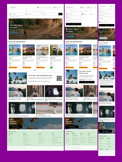 Responsive Design "Esplorare" travel app 💻 app design designer feedback graphic design ipad landing page logo mobile design responsive design travel app ui ux website