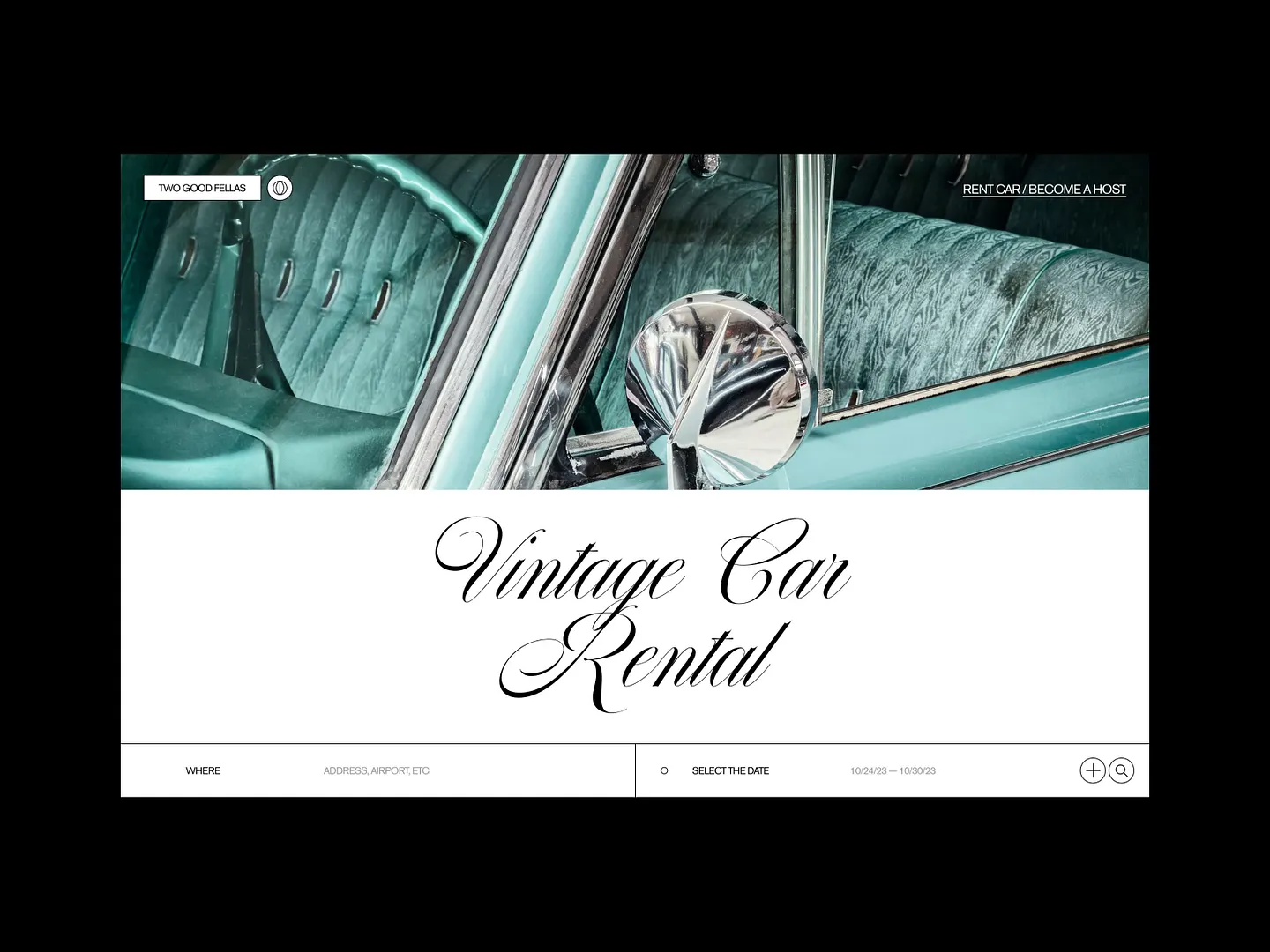 Elegant Vintage Car Rental Website Design