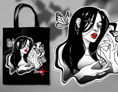 personalized tote bag illustration