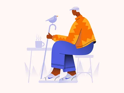 Morning Coffee 2d app illustration clean design flat gradient icon illustration minimal simple ui ux vector