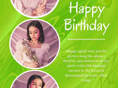 Birthday poster beauty birthday graphic design green poster pretty girl