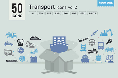Transport Glyph Icons V2 design graphics illustration readytouse vector