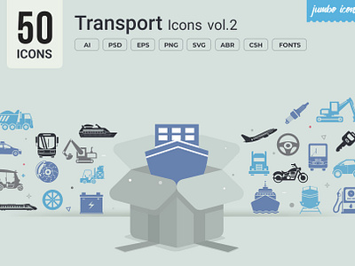 Transport Glyph Icons V2 design graphics illustration readytouse vector