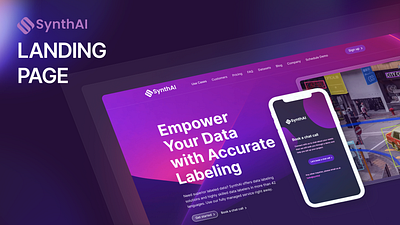 SynthAI Landing Page digital interface landing page technology ui website
