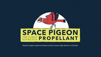 Space Pigeon Propellant - Animated Label agency animation branding coffee design graphic design identity illustration motion graphics packaging