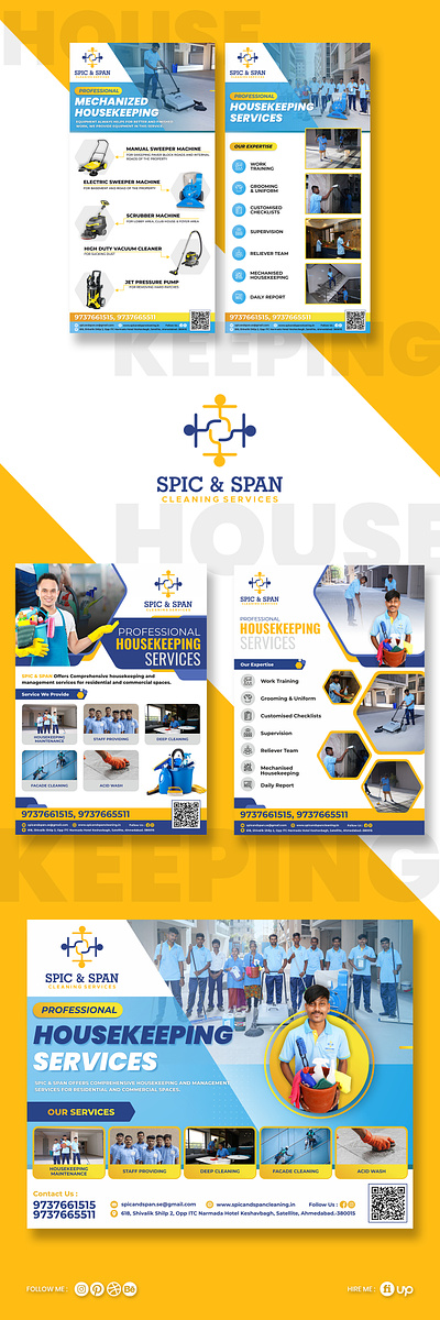 Spic & Span Designs banner cleaning service creative flyer graphic design hoardings pamphlet rollup standee
