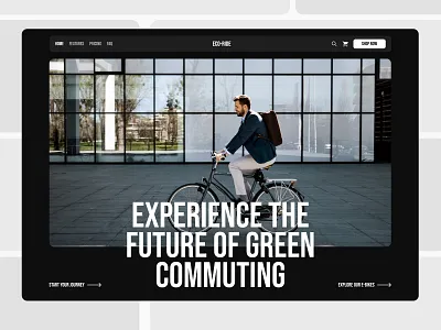 Discover Eco-Ride: Your Gateway to E-Bike Freedom e bike eco ecofriendly electric bikes herosection landing page sustainability ui ux web design