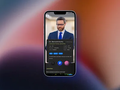 Detail profile dating app animation dating gay graphic design illustration ui ux