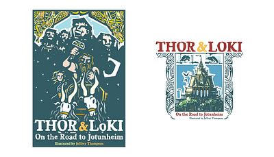 On the Road to Jotunheim: Book Illustrations book book cover childrens book design folklore graphic novel iceland illustration linocut mythology vector viking