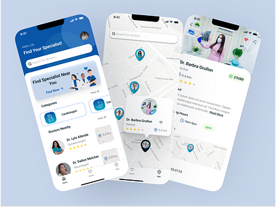 Nearby Doctors Finder App - SOVINI appdesign creativedesign designinspiration digitalhealth doctorfinderapp healthapp healthcaredesign interactiondesign interfacedesign medicalappdesign medicalservices medicalui mobileappdesign ui uichallenge uielements uiuxdesign userexperience ux visualdesign