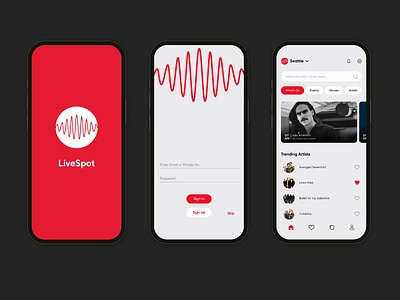 LiveSpot - Concert ticketing app app band book ticket branding concert concert ticketing edm event event ticket logo music music event new new designer product design rock band ui ux