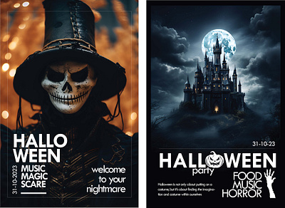 Halloween party poster with typography advertisment banner branding graphic design halloween halloween party halloween poster party poster poster design typography