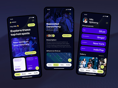 Going out MVP AI Mobile App Design ai bento grid bold colors branding brutalism design dark theme dark theme design design graphic design login flow mobile app mobile app design typography ui uiux uiux design ux