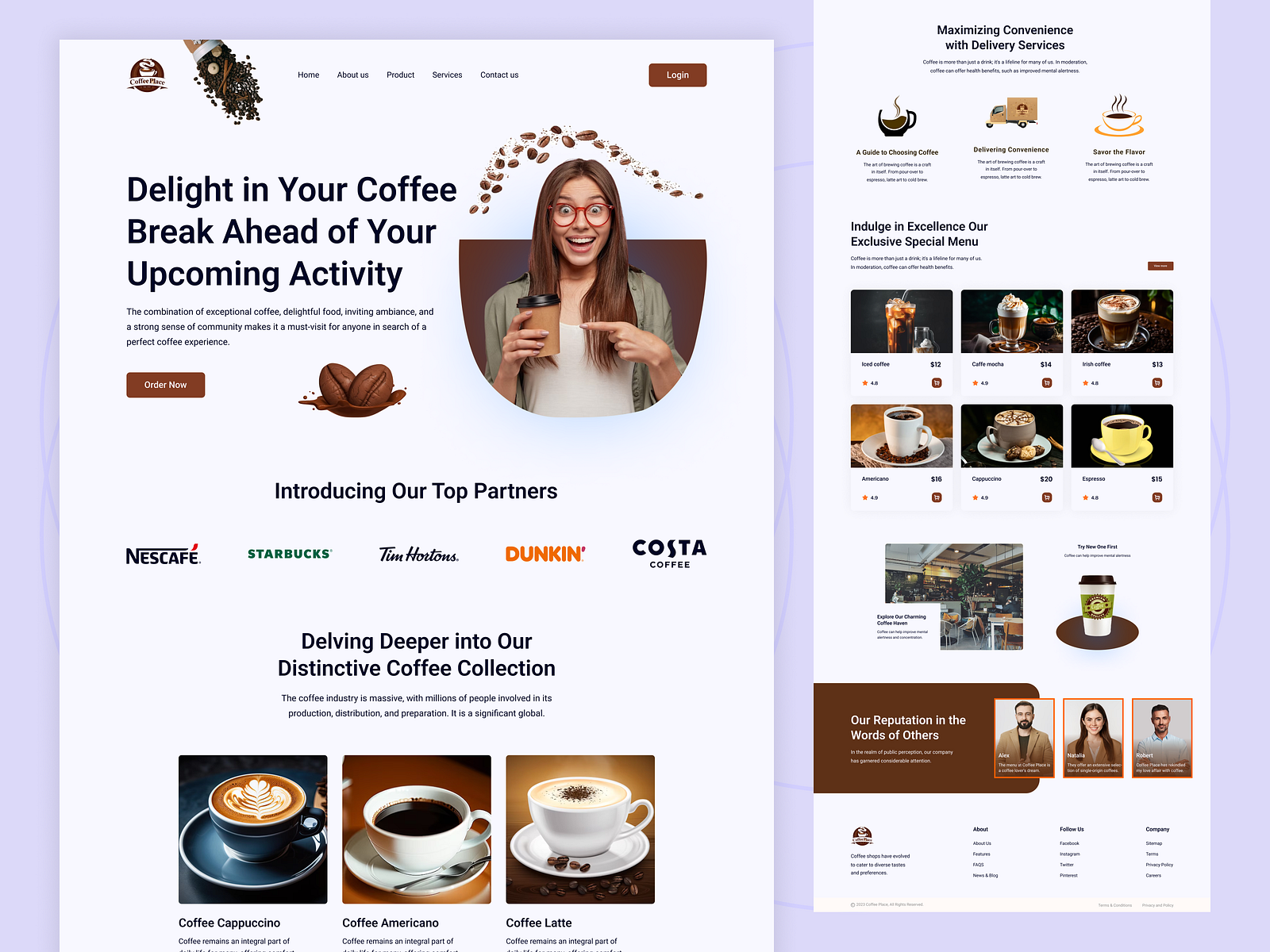 Coffee Shop Landing Page by Mahmudul Hasan on Dribbble