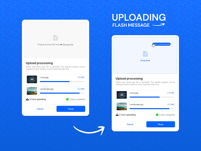 Uploading - Flash message branding graphic design ui