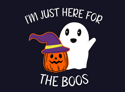 HERE FOR BOOS! HAPPY HALLOWEEN banner boos candy candy corn celebration christmas costume creepy cute dress up fun ghost halloween halloween t shirt holidays party pumpkin trick or treat witch