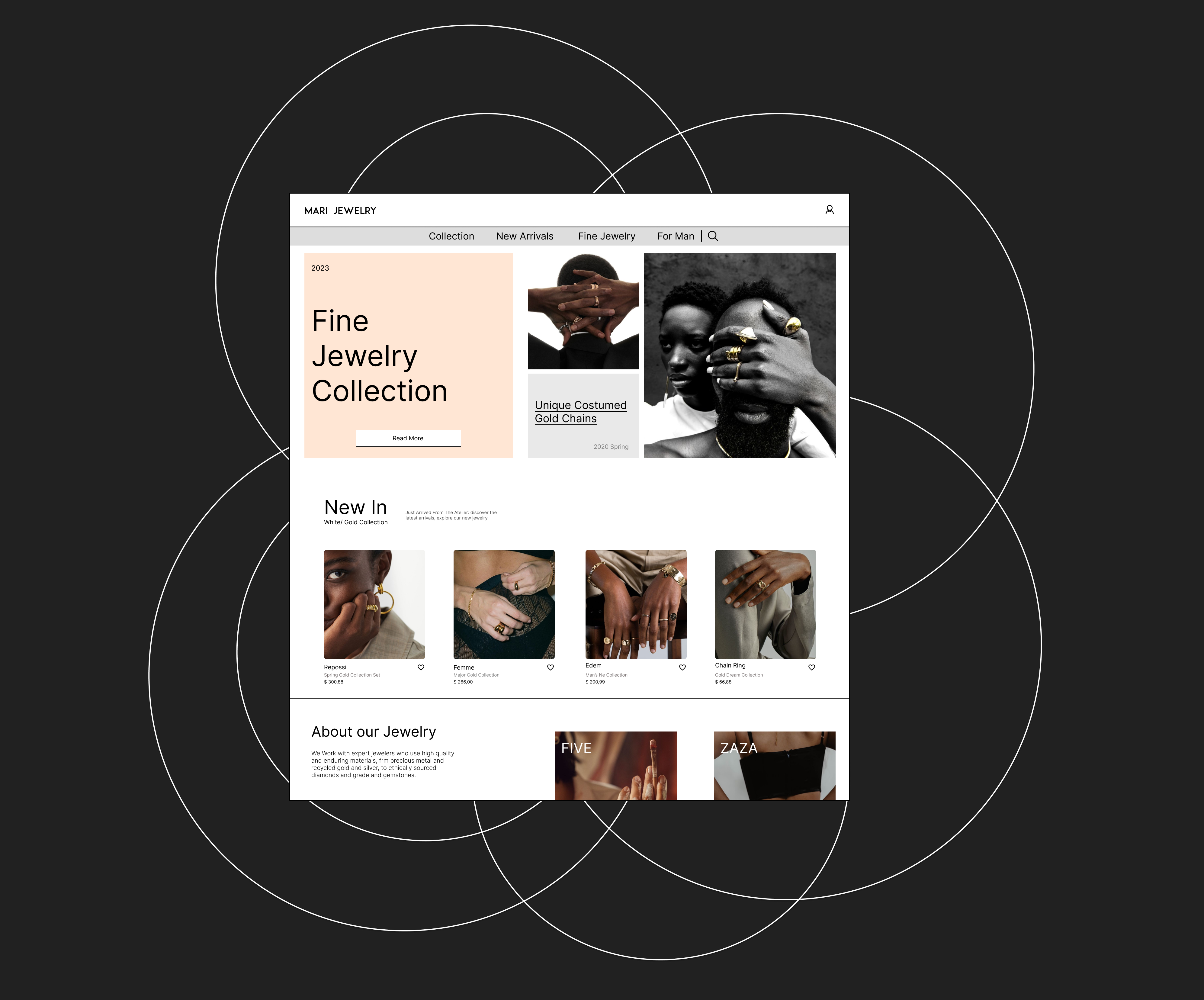 Mari Jewelry, E-commerce web page branding e commerce jewelry jewelry shop jewelry web landing page online shop ui ux web