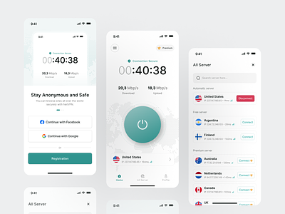 VPN iOS Mobile App - NetVPN apps clean connection internet ios ip mobile mobile vpn network privacy protection proxy secure security servers ui ux vpn vpn ui vpn ux