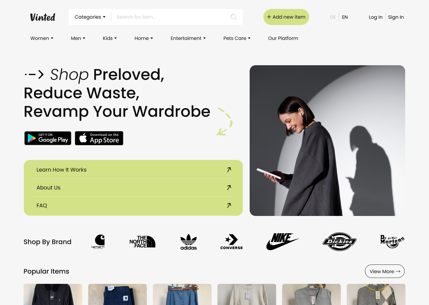Vinted redesign concept concept homepage typography ui ux vinted webdesign