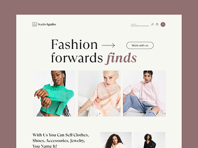 StudioAgato Fashion Website- Hero Section 3d animation app branding design fashion fashion website graphic design illustration logo motion graphics typography ui ux vector