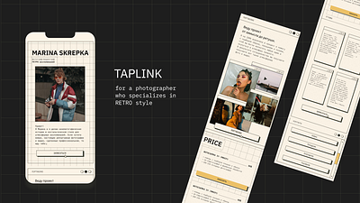 Taplink/landing for a photographer branding design graphic design landinng photographer posts socialmedia taplink ui