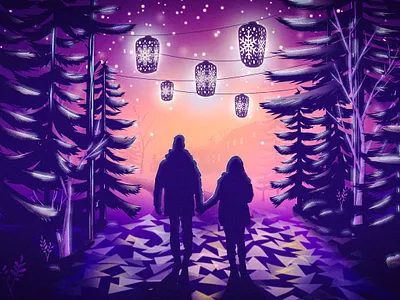 Community Winter Lights Campaign graphic design illustration lights winter