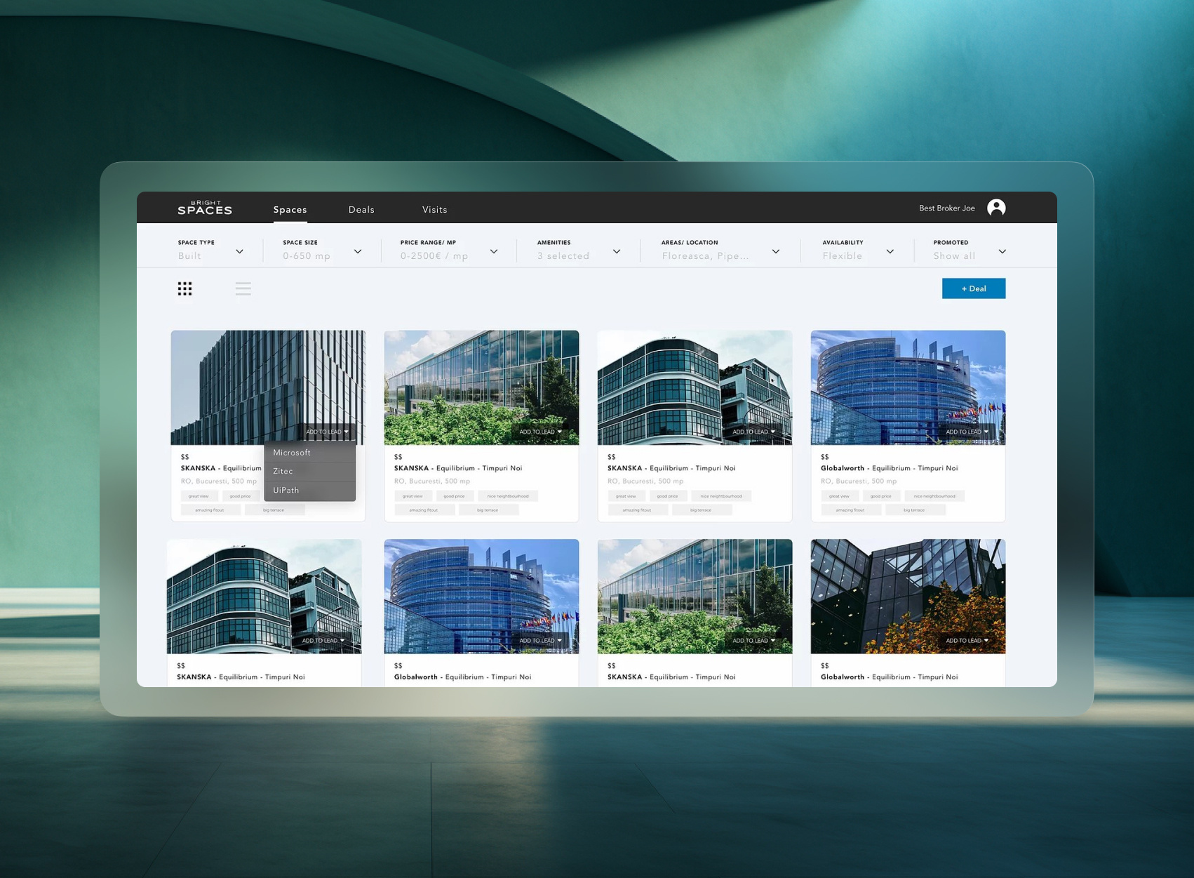 Leasing Platform architecture b2b leasing office building product design real estate rental saas web app