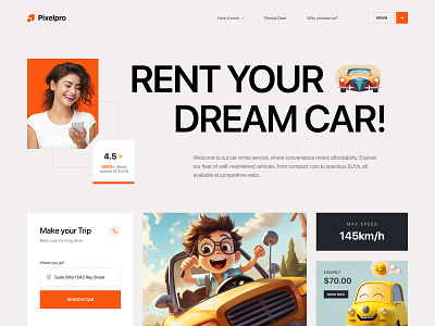 Car Rent Website banner branding cab car car booking car pooling car rent dream car graphic design logo rent taxi ui website