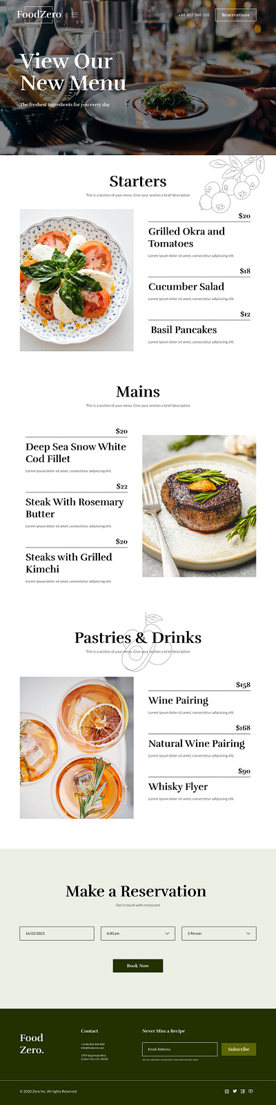 Food Website figma ui ux