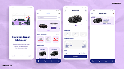 RENT CAR APP DESIGN apps car design graphic design indonesia rent ui