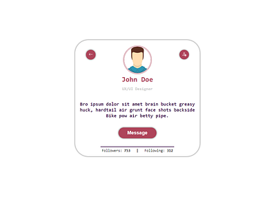 User Profile - Daily UI #006 dailyui design