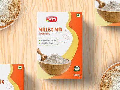 Millet Mix Packaging Design - VM box breakfast creative design graphic design healthy millet nuts oats packaging