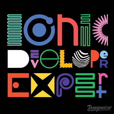 Ionic Developer Expert Tee Shirt & Sticker Design brand branding design illustration illustrator logo print design promotional products close sticker tshirt